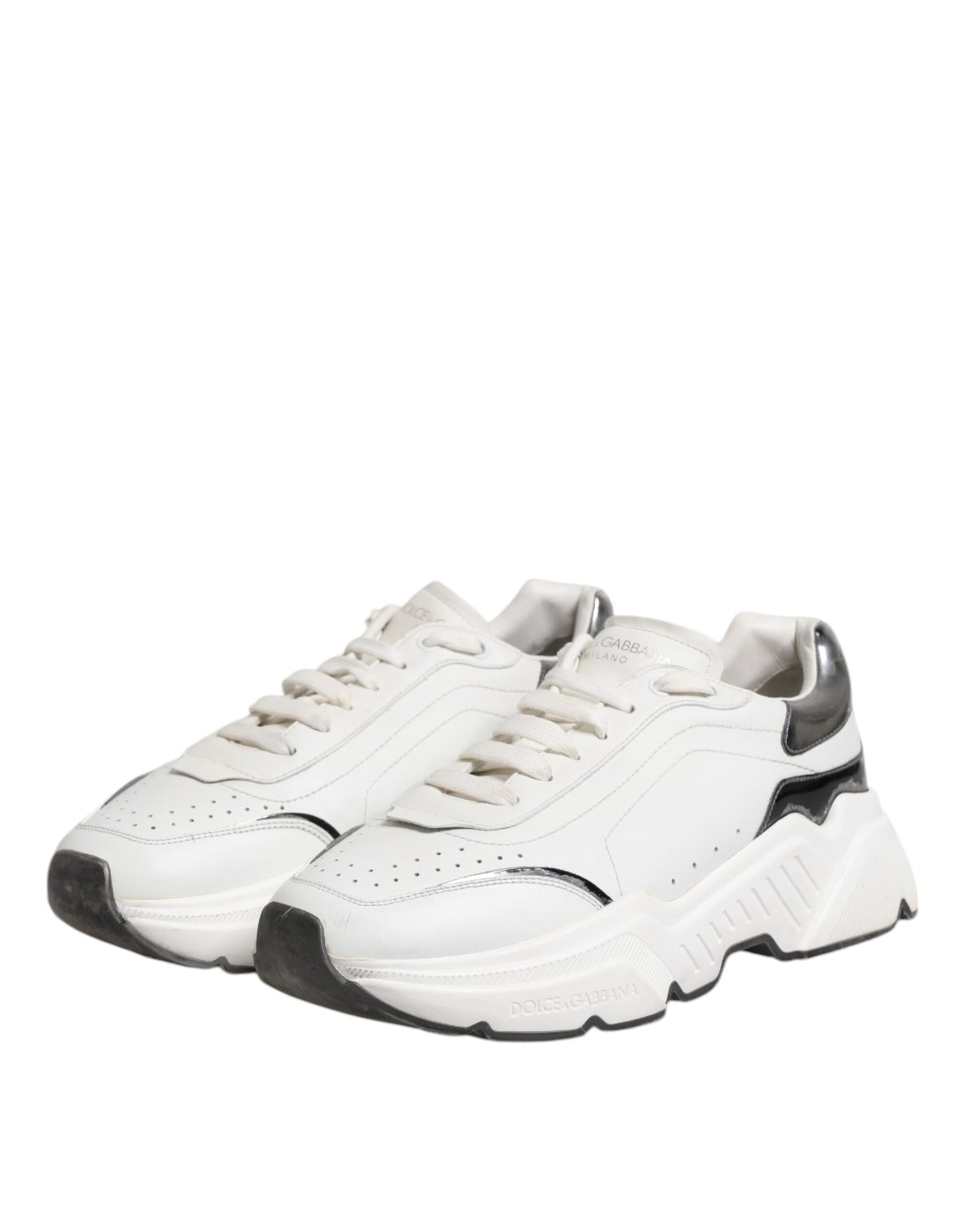 Dolce & Gabbana White Daymaster Leather Low Top Sneakers Shoes