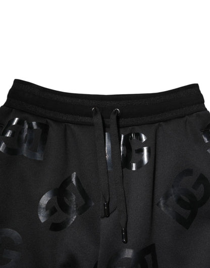 Dolce & Gabbana Black Logo Cotton Bermuda Sweatshorts Shorts