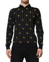 Dolce & Gabbana Black Logo Jacquard Knitted Polo Shirt T-shirt