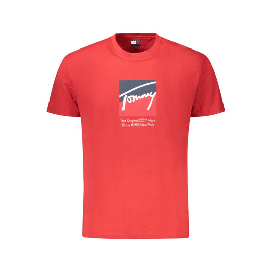 Tricou Tommy Hilfiger roșu din bumbac pentru bărbați