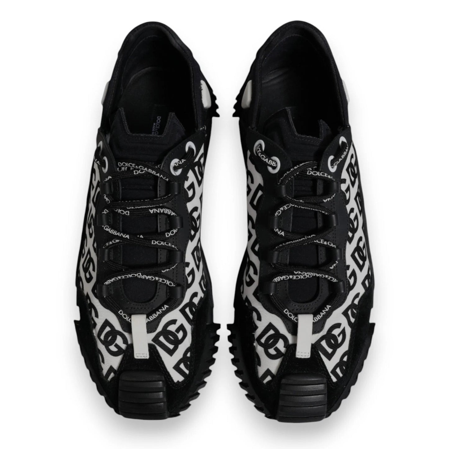 Dolce & Gabbana Black Logo Lace Up Low Top NS1 Sneakers