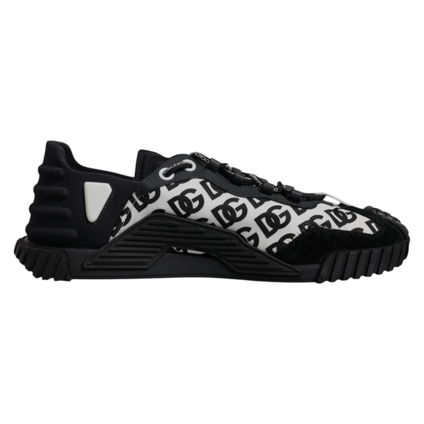 Dolce & Gabbana Black Logo Lace Up Low Top NS1 Sneakers