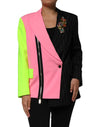 Dolce & Gabbana Multicolor Patchwork Embellished Coat Jacket