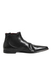 Dolce & Gabbana Black Chelsea Slip On Men Ankle Boots Shoes
