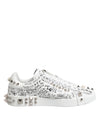 Dolce & Gabbana White Portofino Studded Men Sneakers Shoes