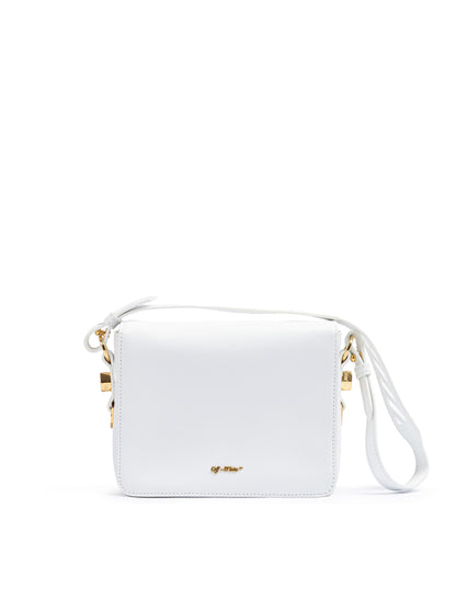 Off-White White/Gold  Metallic Stripe Crossbody Bag
