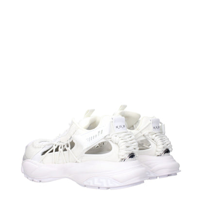 Versace White Leather Athletic Sneakers