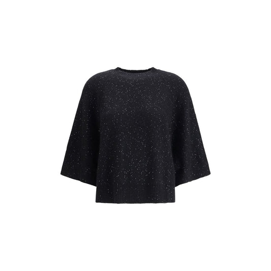 Fabiana Filippi Black Fleece Wool Sweatshirt