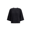 Fabiana Filippi Black Fleece Wool Sweatshirt