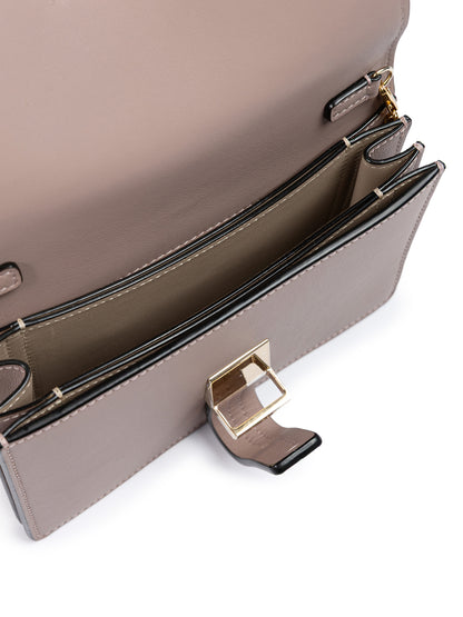 Giada Powder Pink Leather Clutch Bag