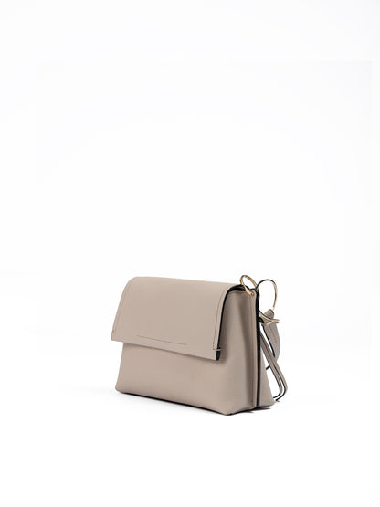 Giada Beige Grained Leather Crossbody Bag