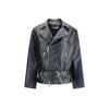 Alessandra Rich Black Leather Biker Jacket