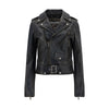 Golden Goose Black Calf Leather Bos Taurus Biker Jacket
