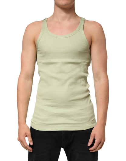 Dolce & Gabbana Light Green Tank Sleeveless Men Men T-shirt