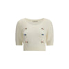 Alessandra Rich White Mohair Sweatshirt