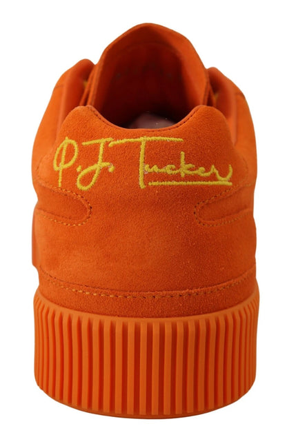 Dolce & Gabbana Orange Leather P.j. Tucker Men Sneakers Shoes