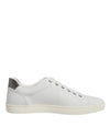 Dolce & Gabbana White Silver Sacred Heart Men Sneakers Shoes