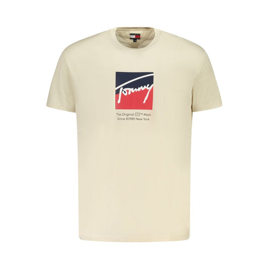 Tricou Tommy Hilfiger bej din bumbac pentru bărbați