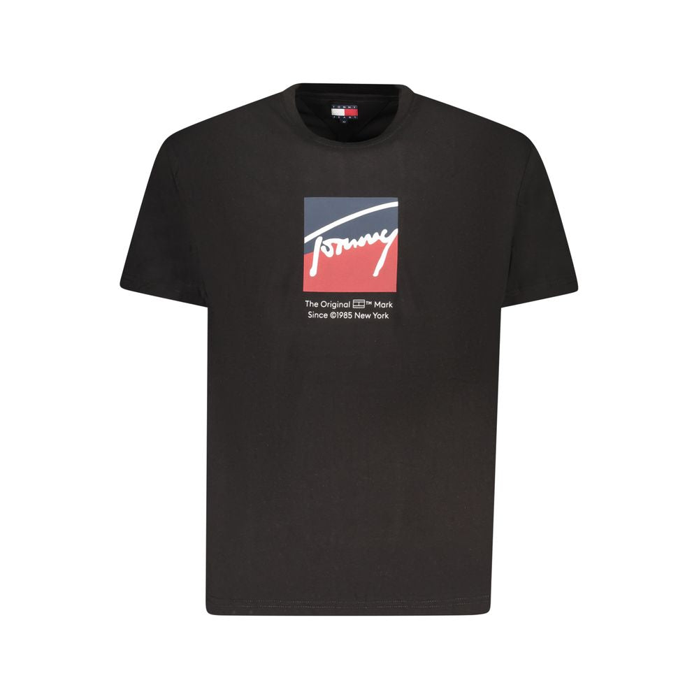 Tricou Tommy Hilfiger negru din bumbac pentru bărbați