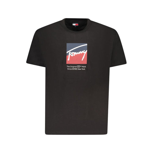 Tricou Tommy Hilfiger negru din bumbac pentru bărbați