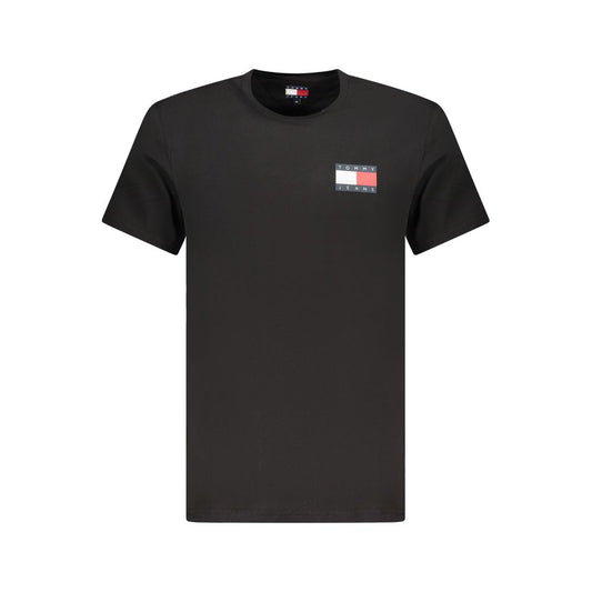 Tricou Tommy Hilfiger negru din bumbac pentru bărbați