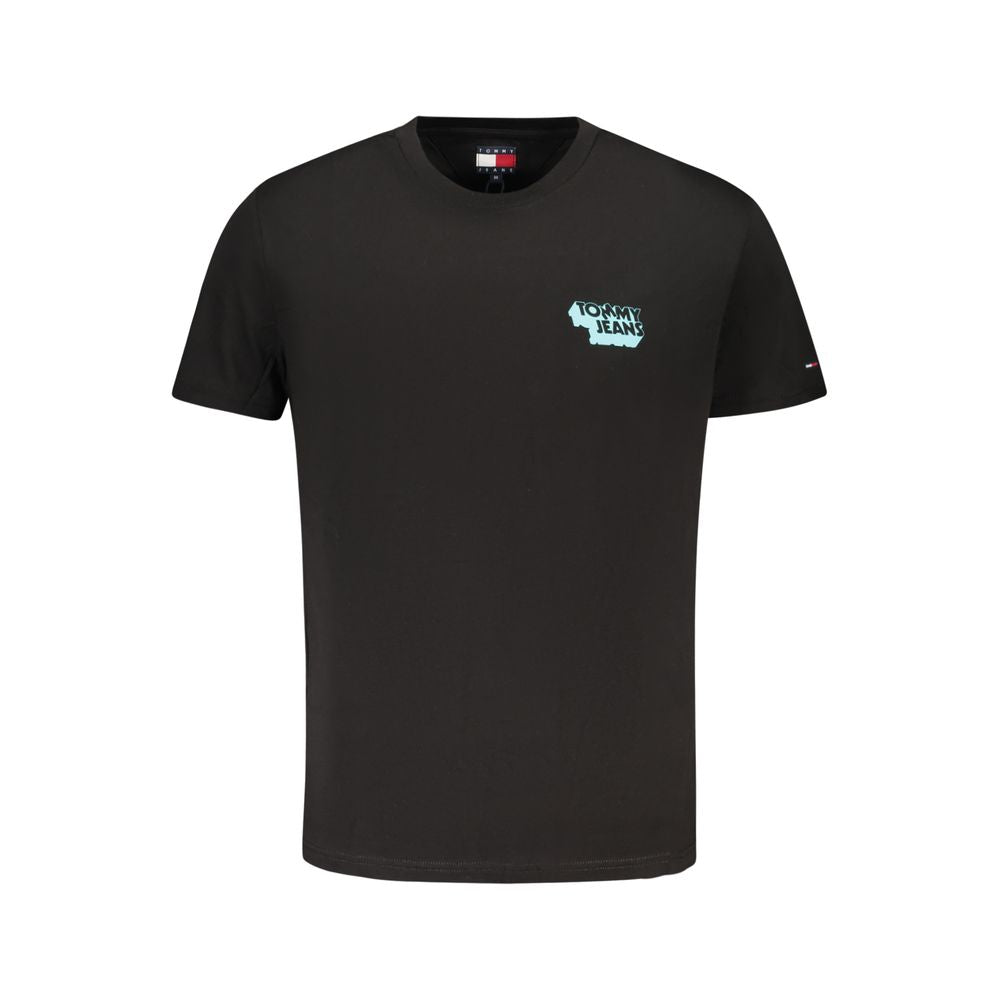 Tricou Tommy Hilfiger negru din bumbac pentru bărbați
