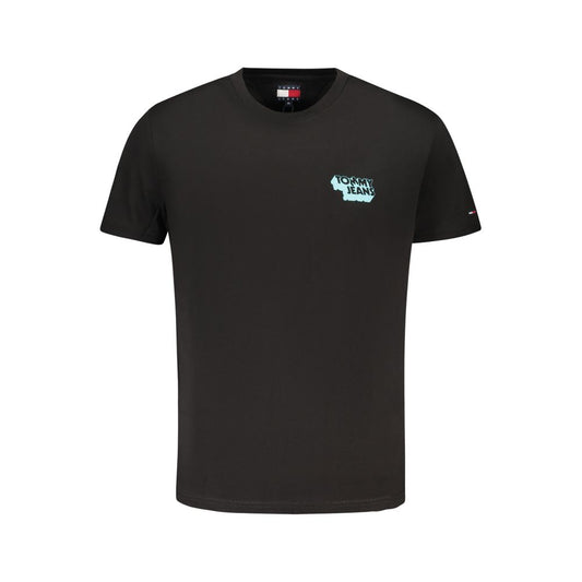 Tricou Tommy Hilfiger negru din bumbac pentru bărbați