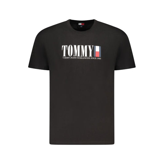 Tricou Tommy Hilfiger negru din bumbac pentru bărbați