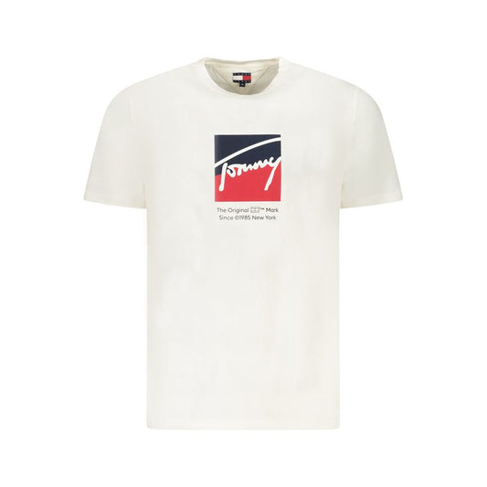 Tricou Tommy Hilfiger alb din bumbac pentru bărbați