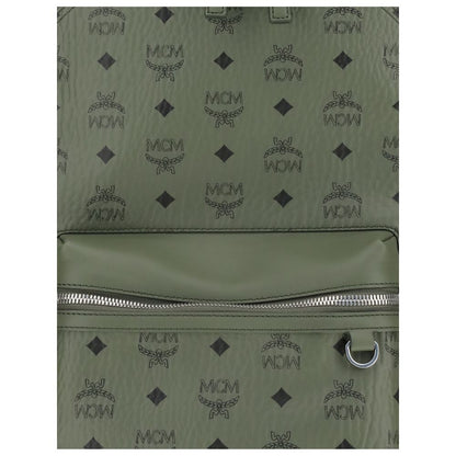 MCM Green Fabric Backpack