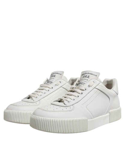 Dolce & Gabbana White Miami Leather Low Top Sneakers Men Shoes