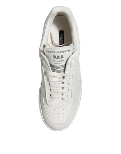 Dolce & Gabbana White Miami Leather Low Top Sneakers Men Shoes