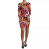 Dolce & Gabbana Multicolor Floral Print Sheath Mini Dress