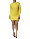 Dolce & Gabbana Yellow Viscose Acetate Mini Long Sleeve Dress
