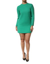 Dolce & Gabbana Green Viscose Acetate Mini Long Sleeve Dress