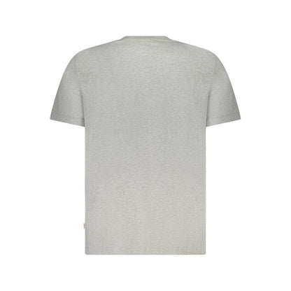 Tricou Guess Jeans gri din bumbac pentru bărbați