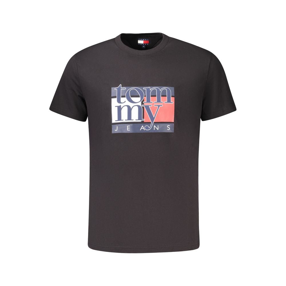 Tricou Tommy Hilfiger negru din bumbac pentru bărbați