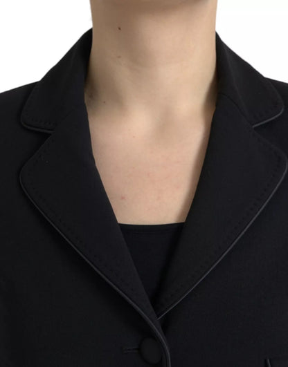 Dolce & Gabbana Black Wool Single Breasted Cropped Jacket