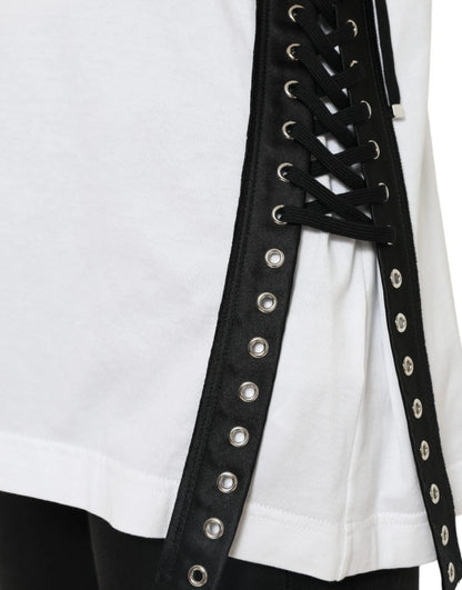 Dolce & Gabbana White Cotton 2000 Fashion Print Logo T-shirt