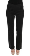 BENCIVENGA Black Stretch Straight Fit Dress Trousers Pants