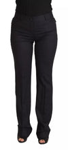 Dolce & Gabbana Black Stripes Mid Waist Trouser Pants