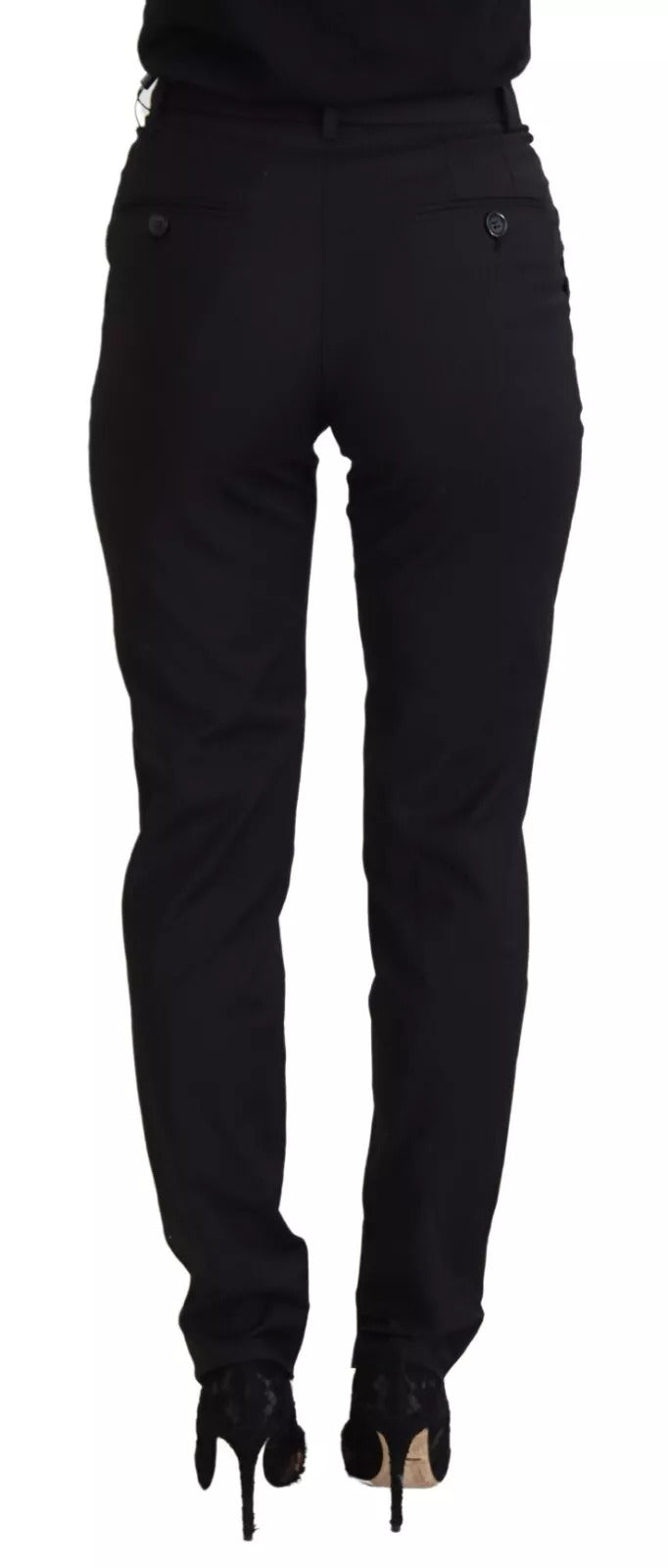 Dolce & Gabbana Black High Waist Skinny Trouser STAFF Pants