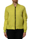 Dolce & Gabbana Yellow Polyamide Zipper Bomber Women’s Jacket