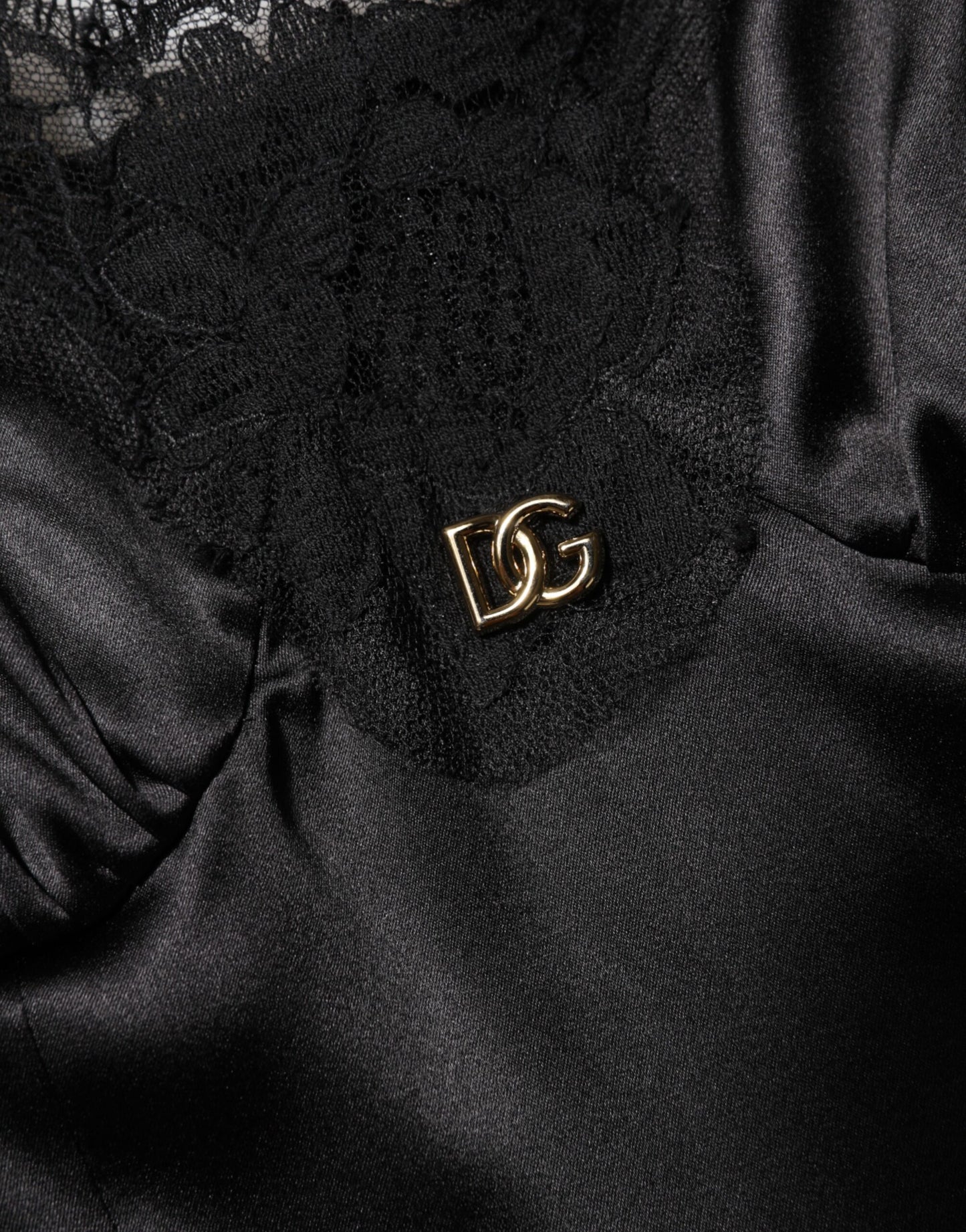 Dolce & Gabbana Black Silk Blend Lace Trim Sleeveless Mini Dress