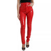 Dolce & Gabbana Red High Waist Skinny Trouser Shiny Pants