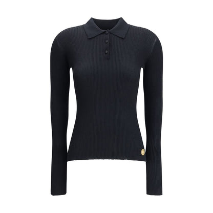 Dolce & Gabbana Black Cashmere Polo Shirt