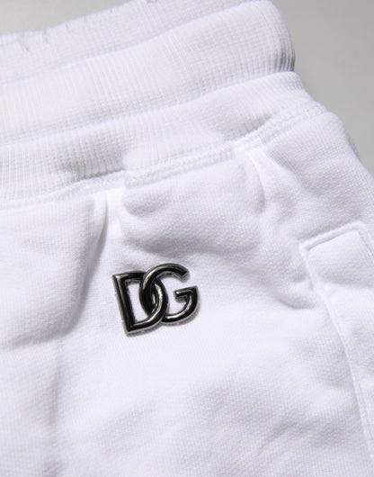 Dolce & Gabbana White Ripped Mid Waist Casual Bermuda Short