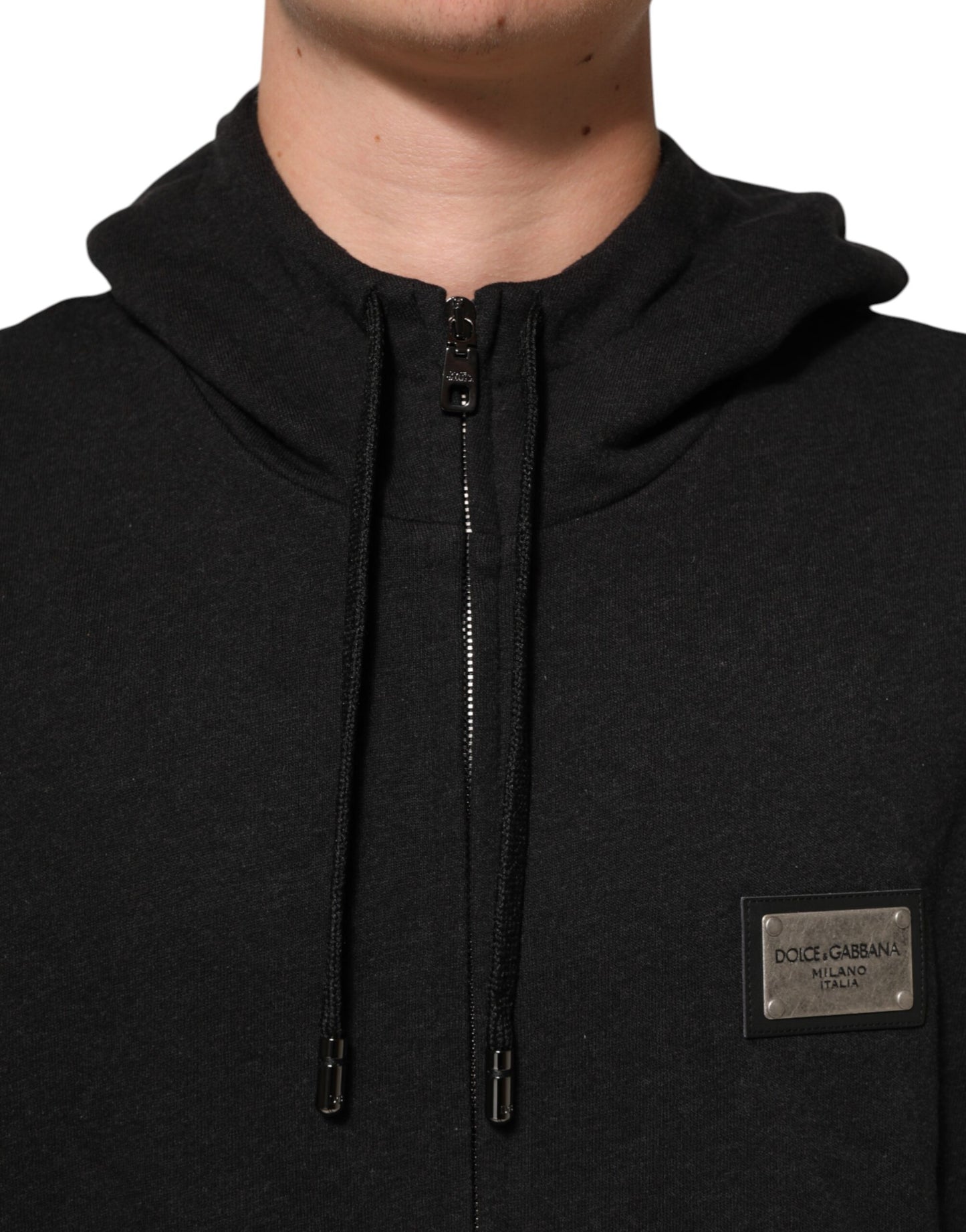 Dolce &amp; Gabbana Sort Logo FullZip Hættetrøje