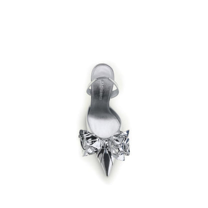 MACH & MACH Cadeau Silver Wrapped Leather Pumps