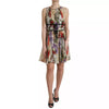 Dolce & Gabbana Beige Floral Sleeveless A-line Mini Dress